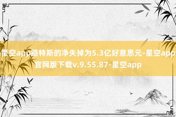 星空app路特斯的净失掉为5.3亿好意思元-星空app官网版下载v.9.55.87-星空app