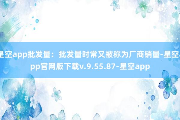 星空app批发量：批发量时常又被称为厂商销量-星空app官网版下载v.9.55.87-星空app