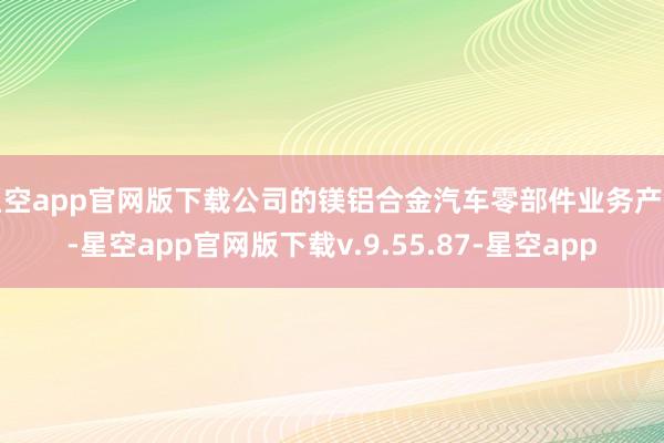 星空app官网版下载公司的镁铝合金汽车零部件业务产品-星空app官网版下载v.9.55.87-星空app