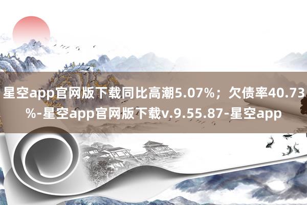 星空app官网版下载同比高潮5.07%；欠债率40.73%-星空app官网版下载v.9.55.87-星空app